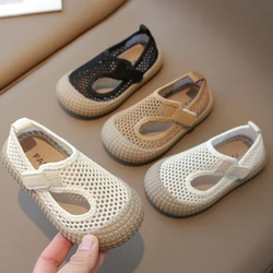 Chaussures plates en toile pour enfants, chaussures en maille respirante, garçons, filles, bébés, enfants, été, nouveau, 2024