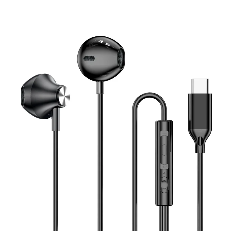 In-ear bedrade hoofdtelefoon HiFi muziek oordopjes Handenvrij oortelefoon Type-C 3,5 mm met microfoon Bedrade oordopjes voor Samsung Xiaomi tabletlaptop