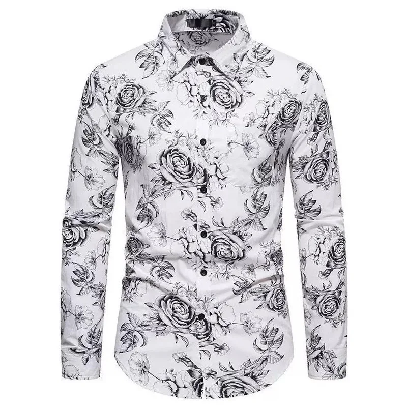 

2025 Spring/Autumn Men's Casual Simple Loose Men's Retro 3D Printing