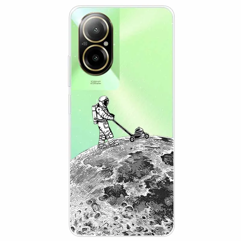 For Realme C67 4G Case 6.72\'\' Transparent Cute Soft Silicone TPU Coque for C 67 RealmeC67 4G Phone Back Cover Clear Capa Bumpers