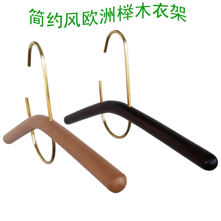 New light beech women\'s solid wood hanger wedding dress shop clothing store wooden clothes hanger creative wooden clothes