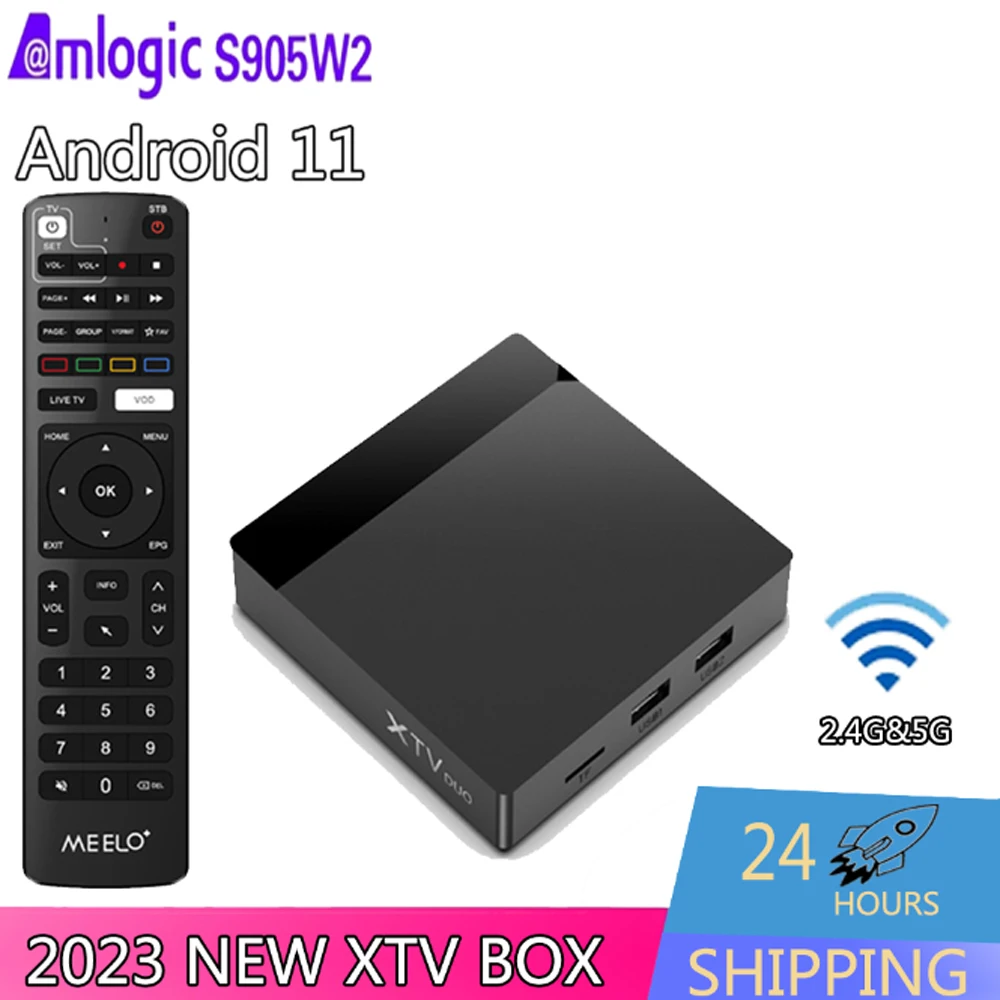 

Meelo XTV DUO 4K UHD Amlogic S905W2 Android 11.0 Online Set-Top-Box Smart TV Box Decoder Dual WiFi LAN 100M XTV DUO