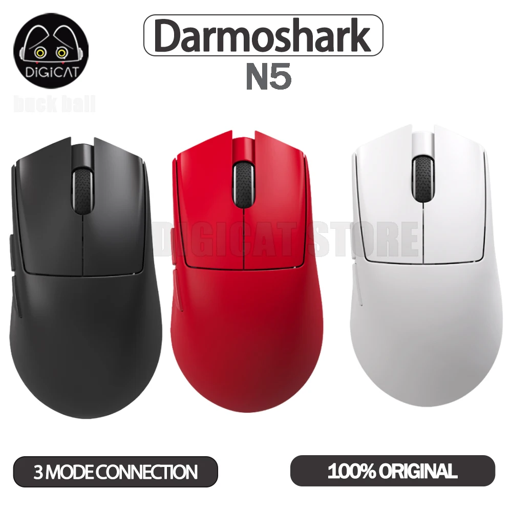 

NEW Darmoshark N5 Gaming Mouse 3mode USB/2.4G/Bluetooth Wireless Mouse Paw3395 Rgb Light Mouse Gamer Lightweight 8k Mouse Gifts