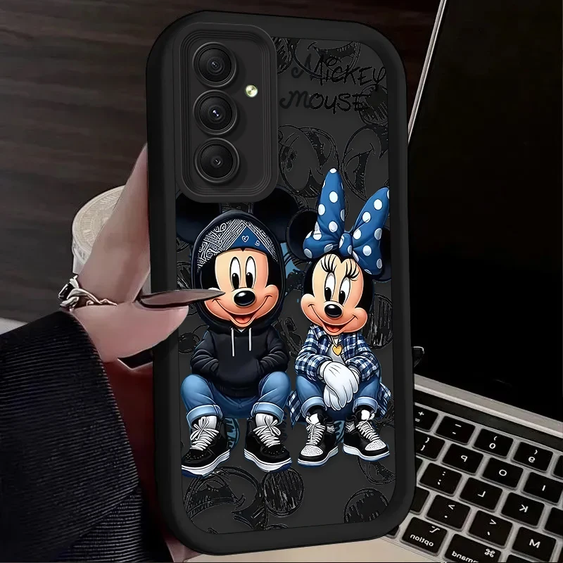 Funda de lujo Disney Mickey Minnie para Samsung Galaxy S25 S24 S23 Ultra S22 S21 Plus FE 5G A54 A34 A14 A73 A53 A33 5G funda suave