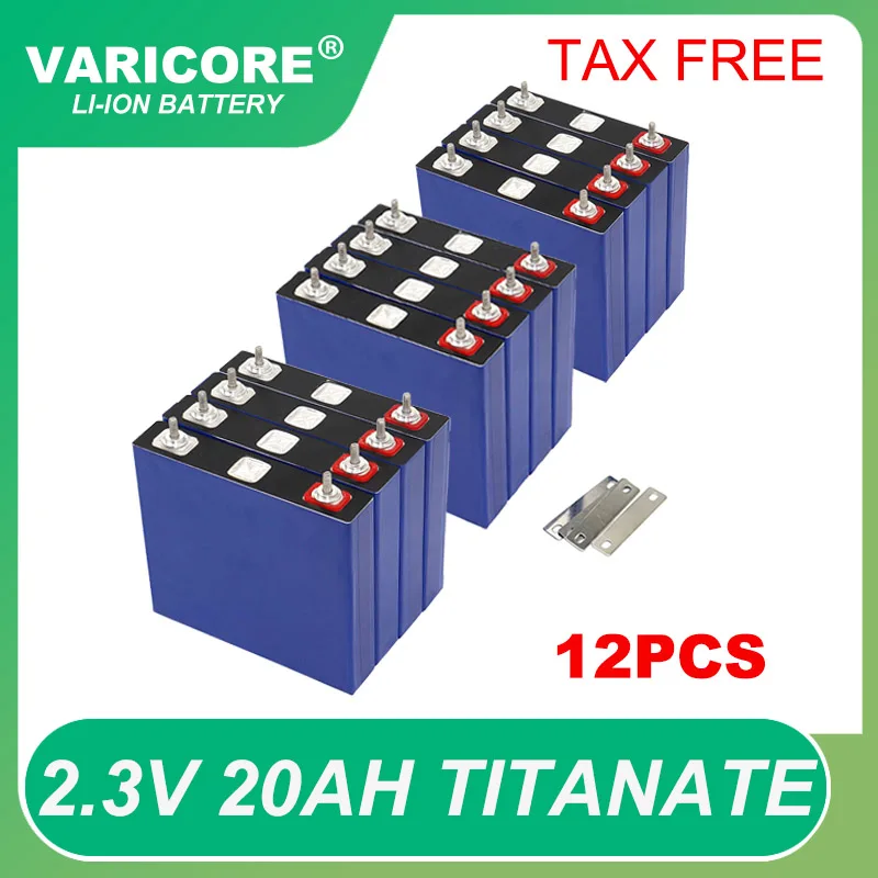 

12pcs 2.3V 20Ah lithium Titanate battery LTO 10C discharge 20000 Cycle DIY 12V 24V low temperature resistant batteries Tax Free