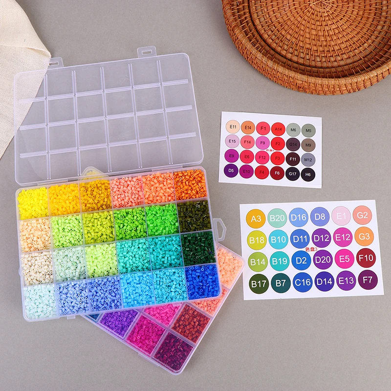 24Colors/Set Each Grid Contains 400pcs Mini Beads Fuse Beads Puzzles Beads For Kids DIY High Quality Puzzles Handmade Gift Toy