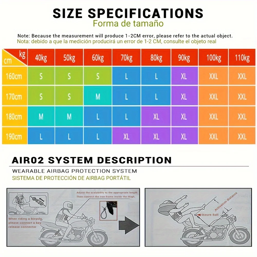 New Motorcycle Jacket Motorcycle Air Bag Vest Moto Air-bag Vest Motocross Racing Riding Airbag System Airbag CE Protector Men
