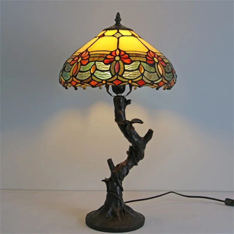 DEBBY Tiffany Table Lamp Modern  Creative Decorative Pattern Figure LED Light For Home Bedroom