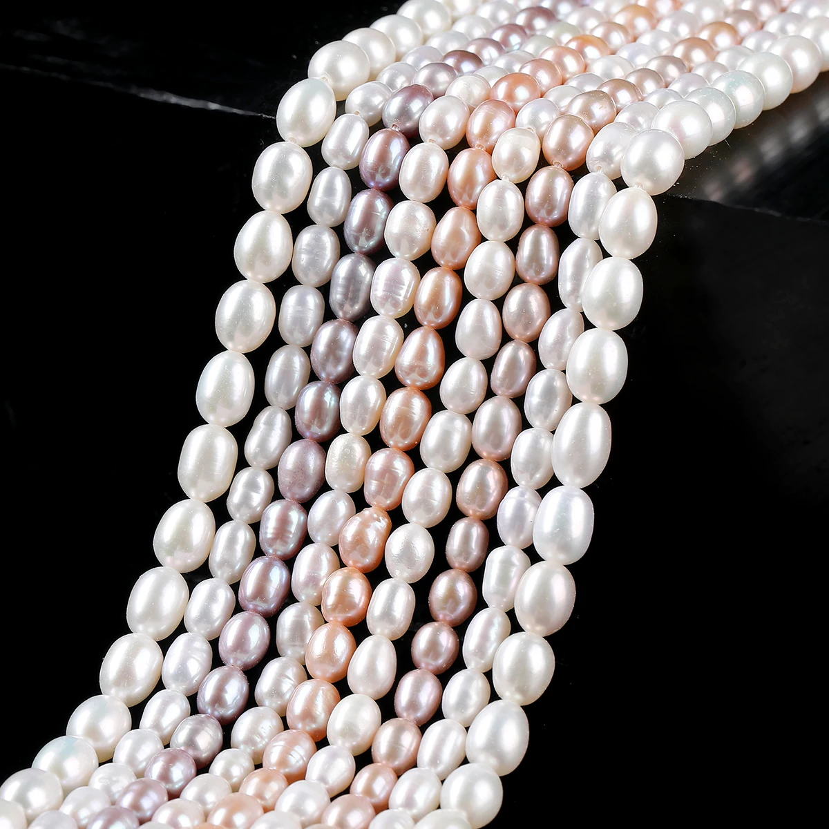 

JD Premium AAA Grade Natural White Freshwater Rice Pearl Loose Beads High Bright Luster Polished Beads for DIY Jewelry Making