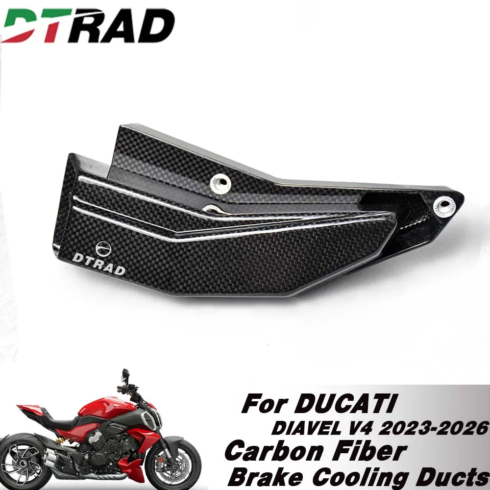 

Motorcycle Carbon Fiber Air Ducts Front Brake Cooling System Cooler For DUCATI DIAVEL V4 2023-2026 AMG / CROMO / CARBON / STRADA