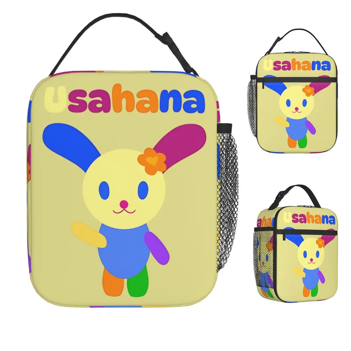 

Usahana White Background Lunch Bag For Women Lunch Box Vintage Picnic Cooler Bag Portable Zipper Oxford Tote Food Bags