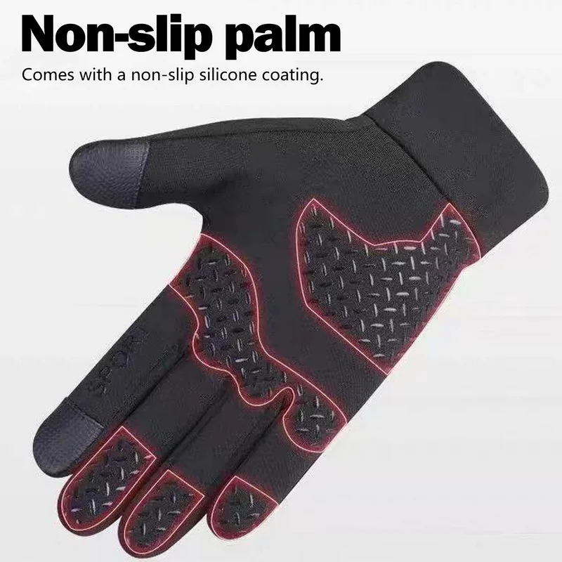 Guanti da ciclismo da uomo inverno impermeabile dita intere sport all\'aria aperta sci moto Touch Screen guanti in pile antiscivolo caldo