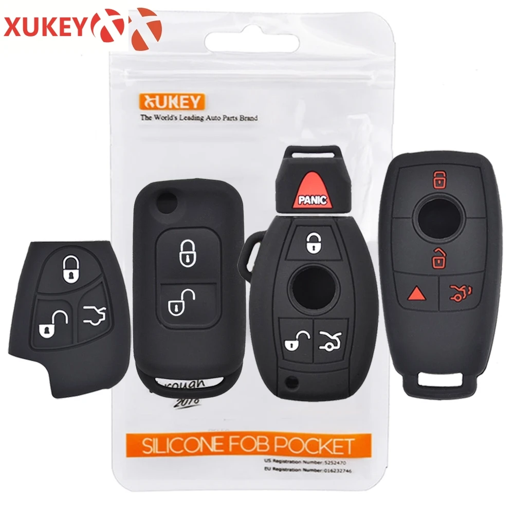 Silicone Car Key Case For Mercedes Benz W203 W211 W204 W205 W212 CLK A B C S Class Cover Remote Fob Shell Sleeve Protector