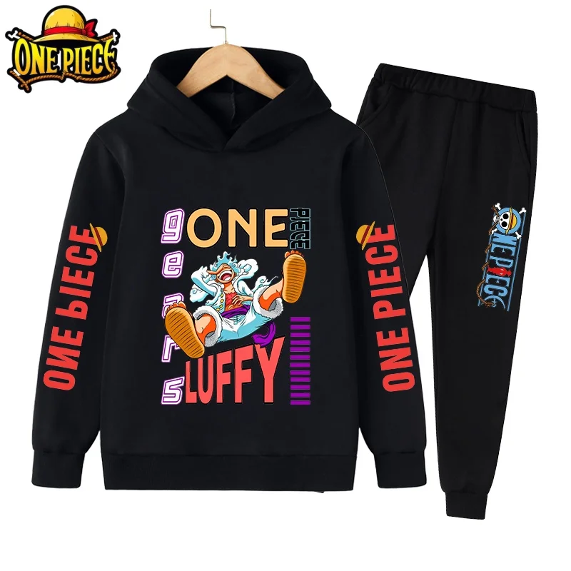 

2025 New Anime One Piece Boys Clothes Warm Hoodie Children's Fashion Luffy Pullover Oversized Hoodie Children's Hip-Hop Jacket