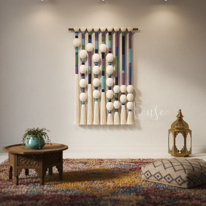 Macrame Wall Hanging Handmade Zodiac Series, Boho Fiber Art Home Decoration for Living Room Bedroom