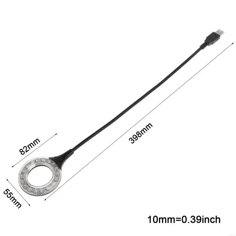 Anel P9JB LUZ LED LUZ USB Lâmpada 5V BULBO BRILHO GOOSENECK AJUSTÁVEL