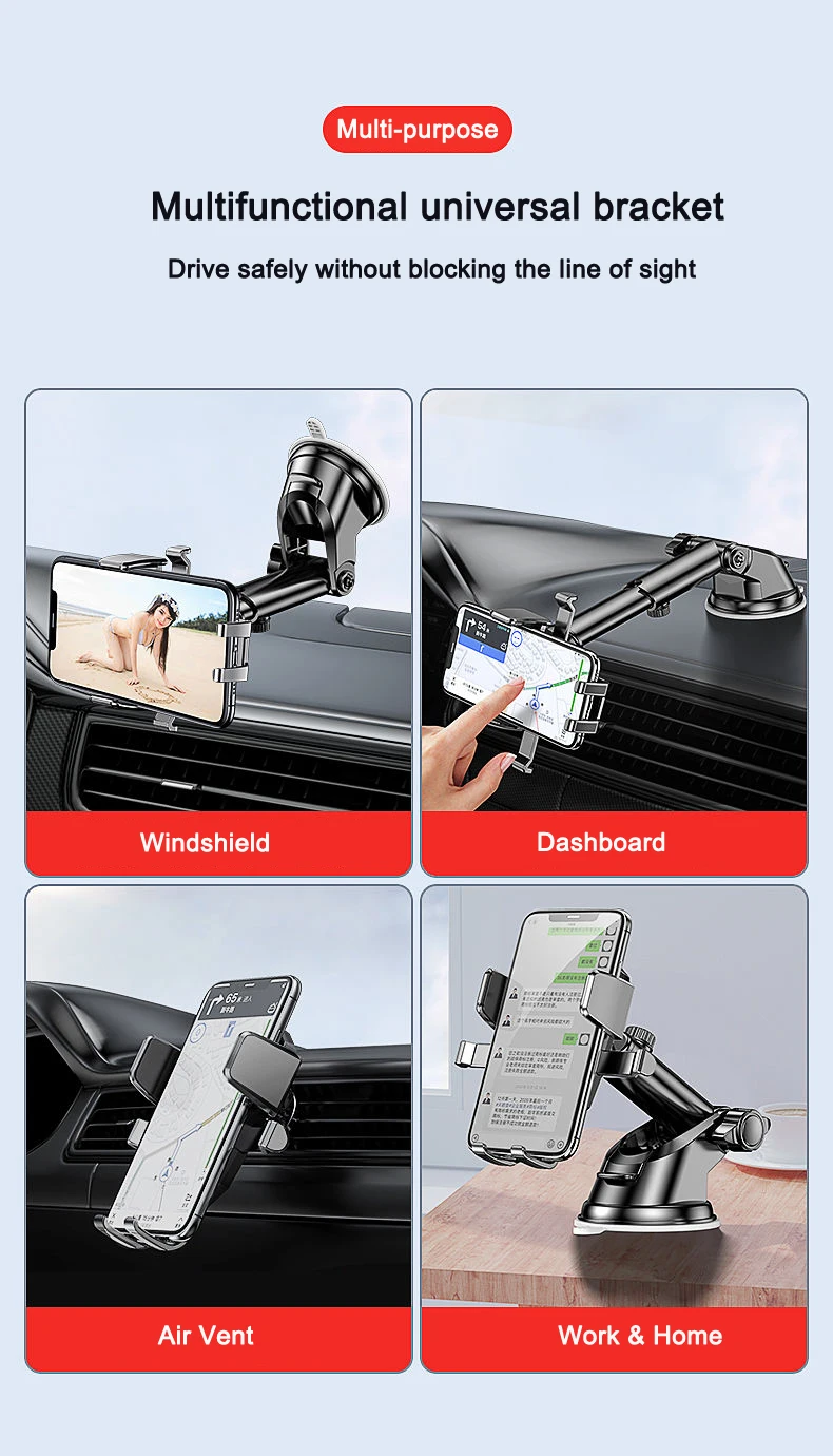 Auto Sucker Telefon Halter Halterung Ständer Tragbare Telefon Ständer Verlängerung Arm Handy Unterstützung Für iPhone 14 13 Xiaomi Huawei Samsung – Detail 2