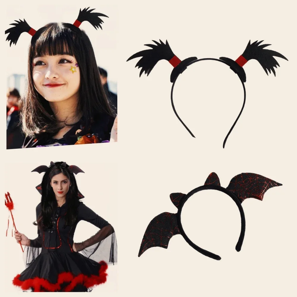 

Halloween Dress Up Little Devil Bat Wig Funny Headgear Props Sky Braids Funny Hair Accessories Headband