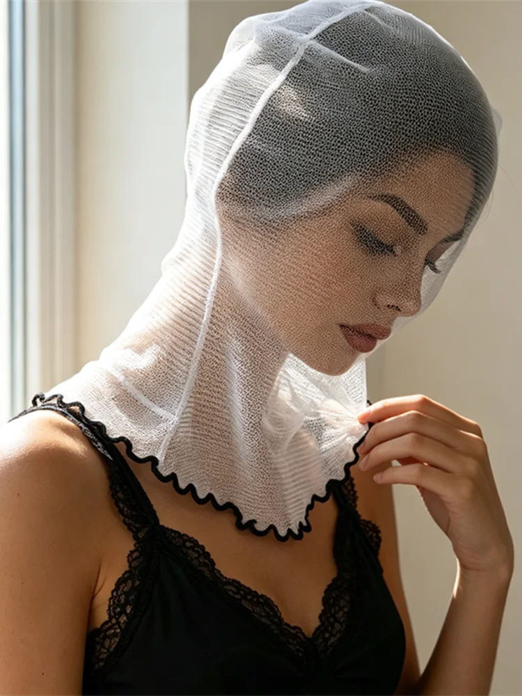 Weiße Spitzenmaske für Damen, Maskerade-Partymaske, Erwachsenen-Spitzen-Gesichtsmaske, Kopfbedeckung für Festival, Halloween, Cosplay, Augenmaske – Detail 7