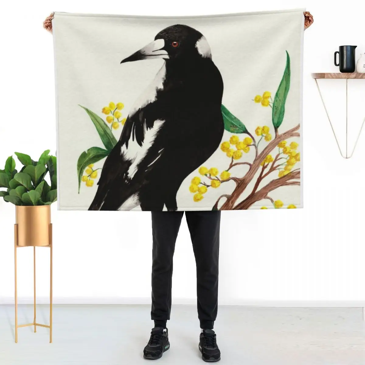 

Magpie Throw Blanket Elegant Warm Throw Blanket for Hotel Home
