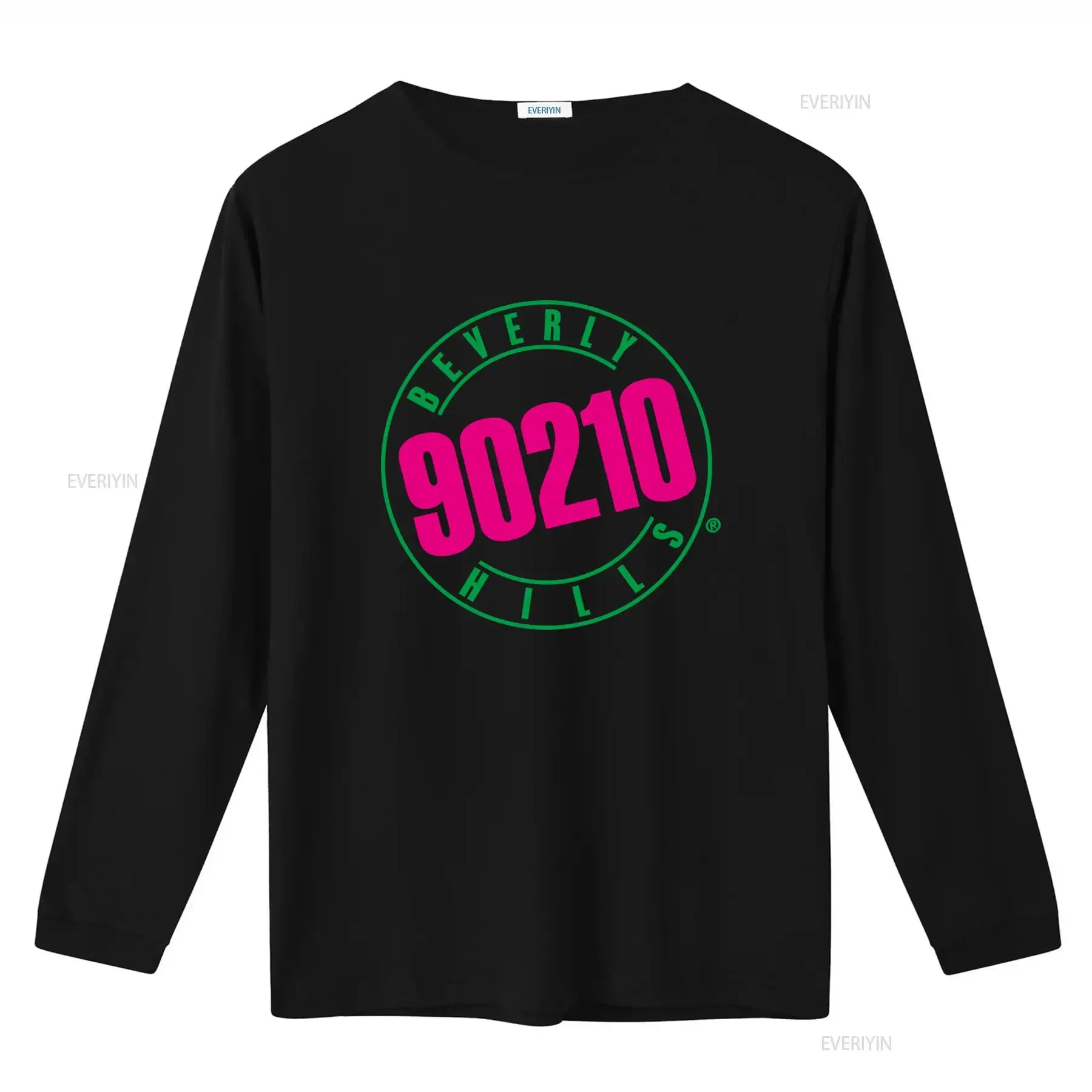 Vibrant Neon Logo Classic Beverly Hills 90210 T Shirt for Men Size Small vintage Washed graphic Unisex Top For Everyday Wear