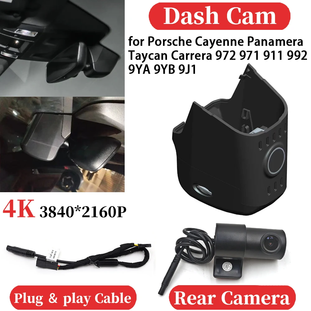 ZJCGO for Porsche 911 992 992.2 Carrera 2025 2026 UHD Car 4K Video Recorder DVR Dash Cam Camera Night Vision Plug and play
