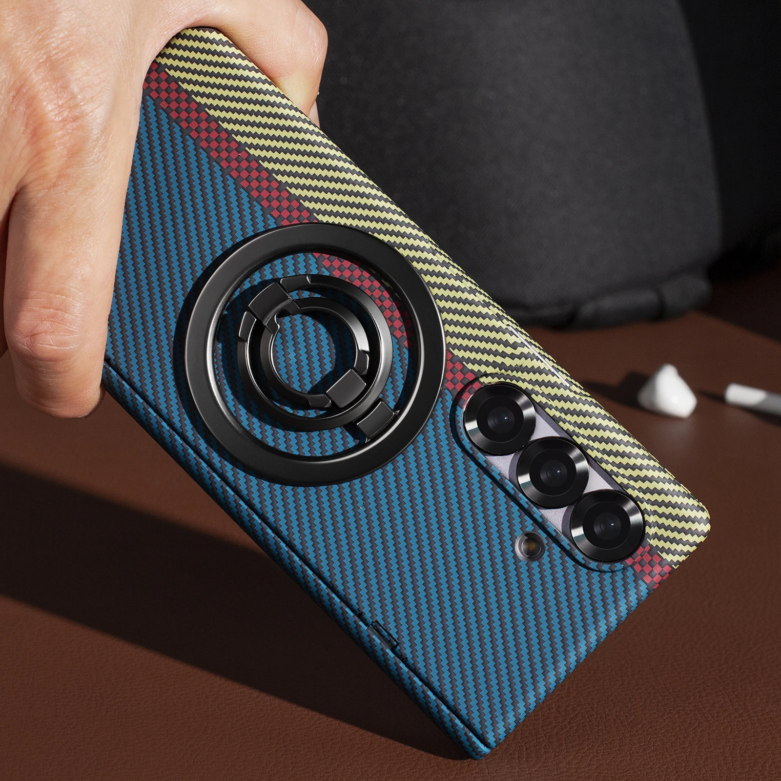 Kleurrijke carbon fiber textuu - Pc Case Tempered Glass recensie en prijs