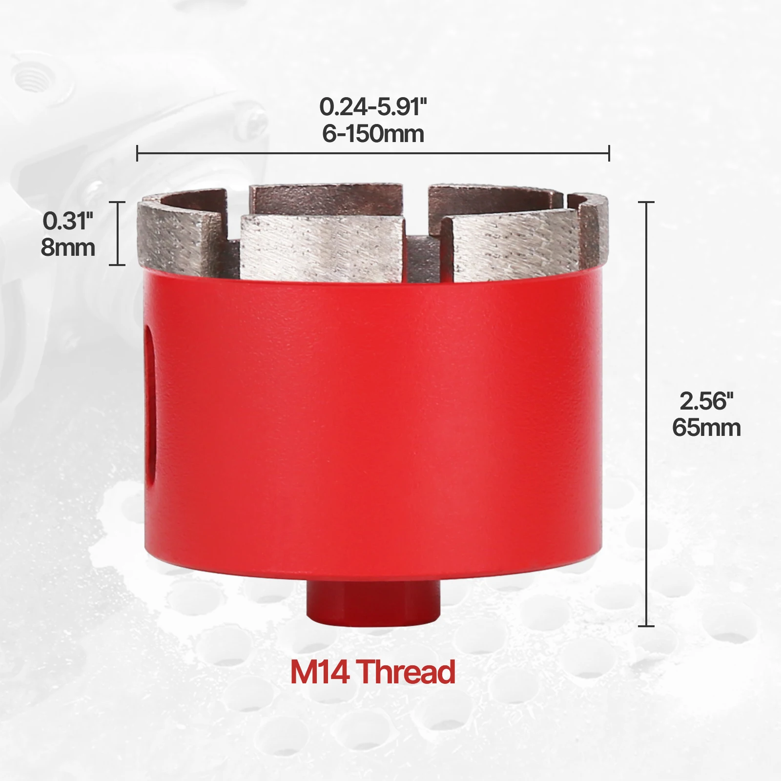 1Pc 6-120mm Punta da trapano diamantata M14 Filettatura sinterizzazione Foro bagnato Sega per marmo Apri per granito Piastrelle di ceramica Cemento