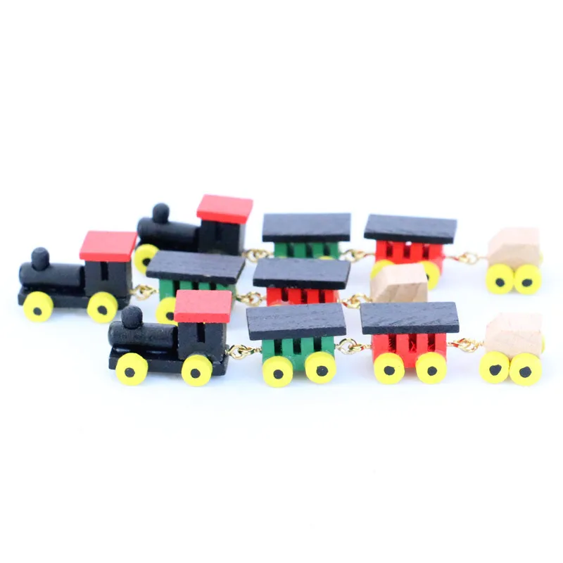 

1Pcs 1/12 Dollhouse Miniature Accessories For Doll House Decoration Mini Colorful Wooden Train Simulation Model Toy