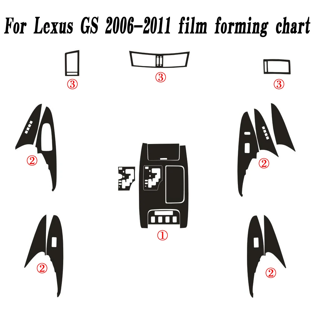 Stylizacja samochodu z włókna węglowego wewnętrzna konsola środkowa zmienia kolor naklejki na Lexus GS300 350 450 460 2006-2011