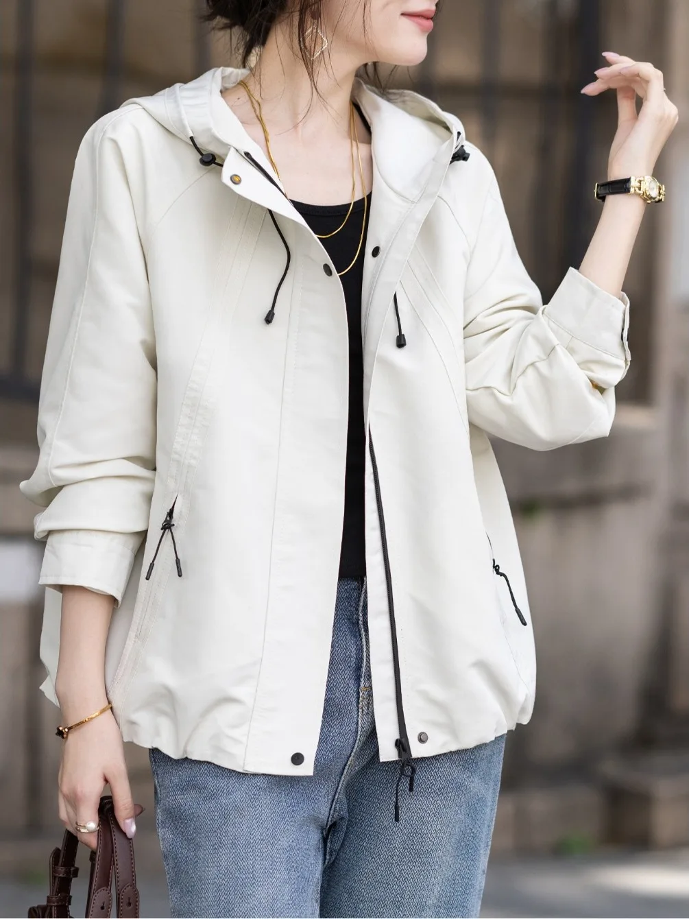 

Женский топ Ele ort, весенне-осенний новый брендовый женский топ Sle Faion, свободная универсальная верхняя одежда обычной длины