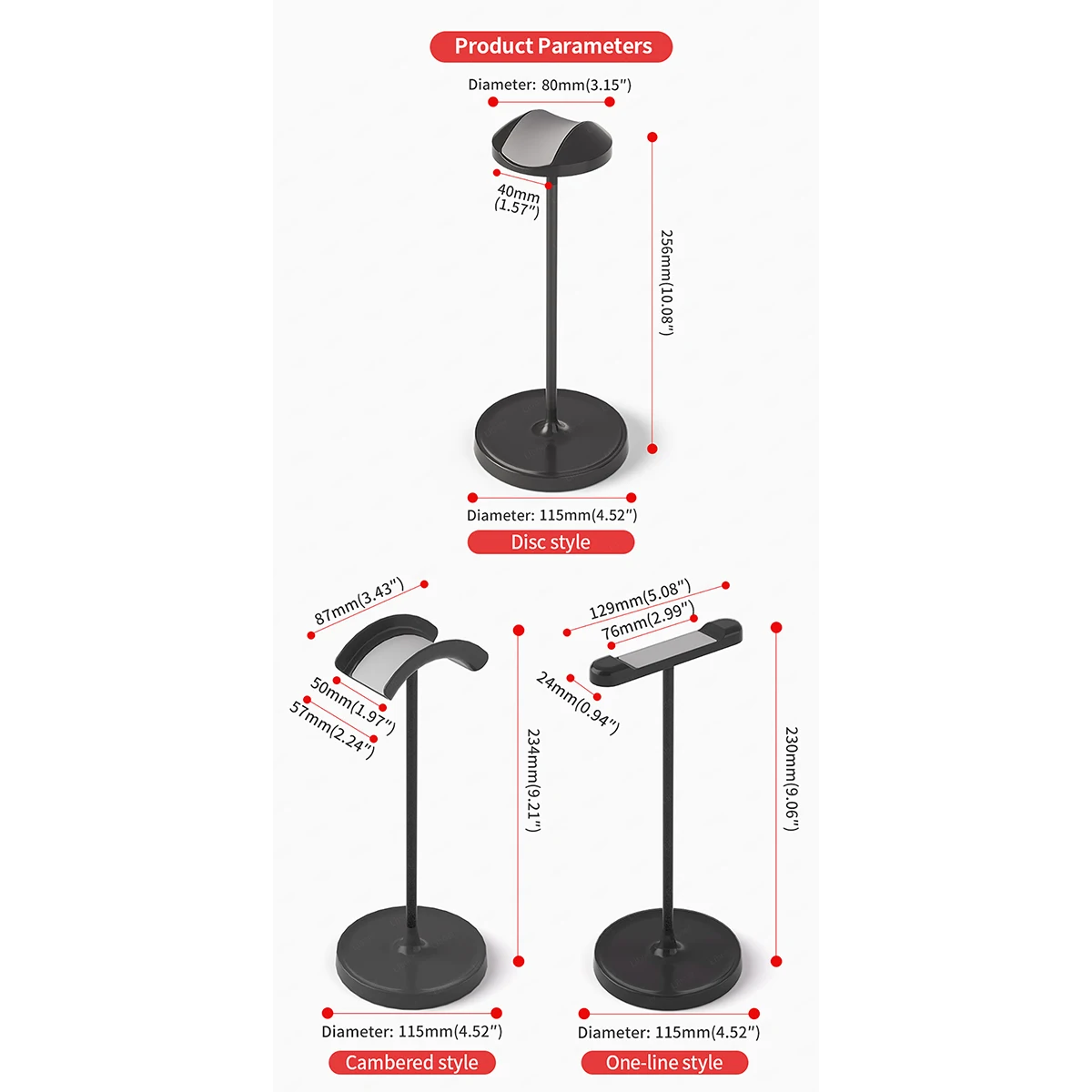 Universal Gaming Headset Holder for Desk Headphone Table Stand Black White 3 Versions Support Rack