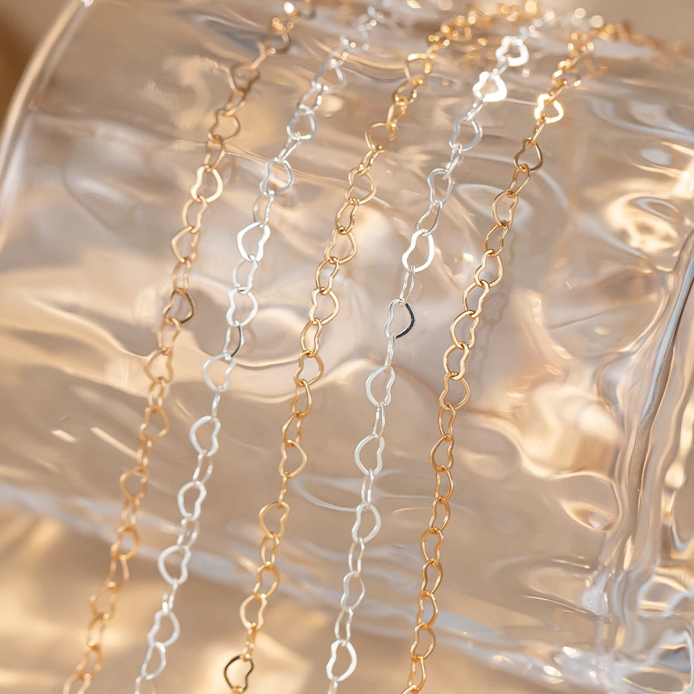 1Meter 5Meters 3mm Hollow Love Heart Copper Chain for DIY Necklaces Bracelet Jewelry Making Components image 3