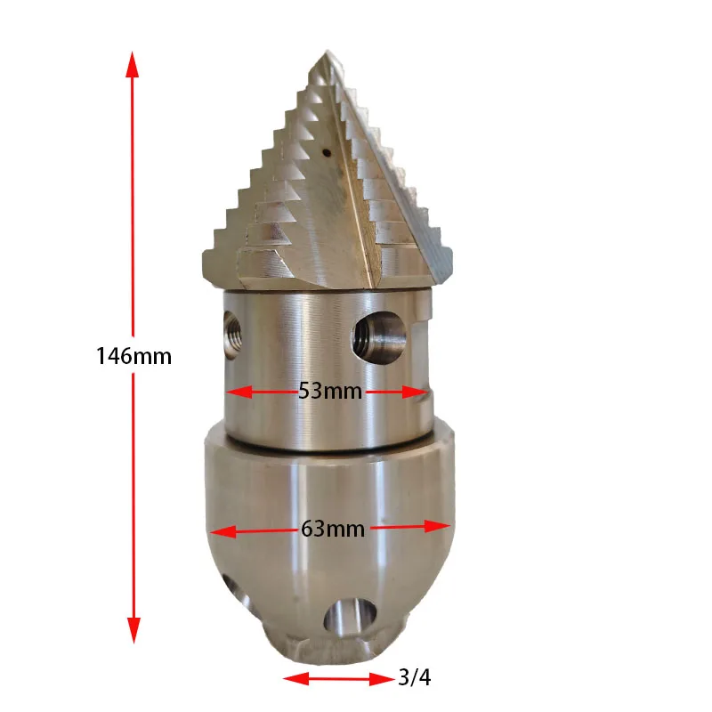 1.6kg High Pressure Rotary Dredging Water Pipe Nozzle to Clean Mud, Oil and Dirt Blocked Pipeline Hard Objects Garbage