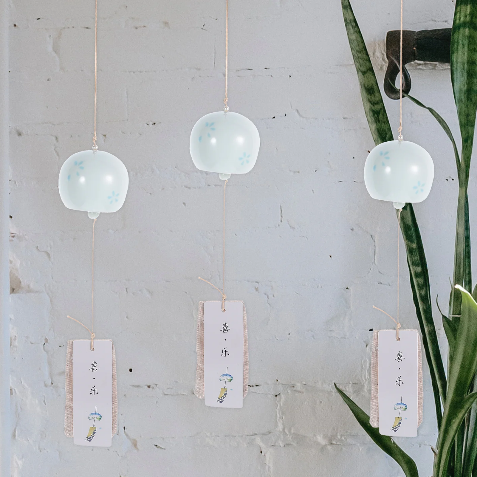 

Ceramic Cherry Blossom Wind Chime Japanese Style Bell Design Home Decor Office Ornament Car Hang Gift Idea