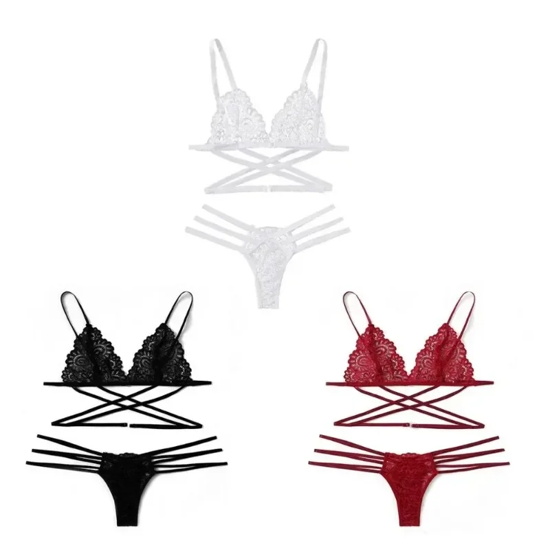 

Sexy Lace Women Sexy Bra Set Polyester Bandage Push Up Underwear Set Beauty Back Bra Costume Intimates Lingerie