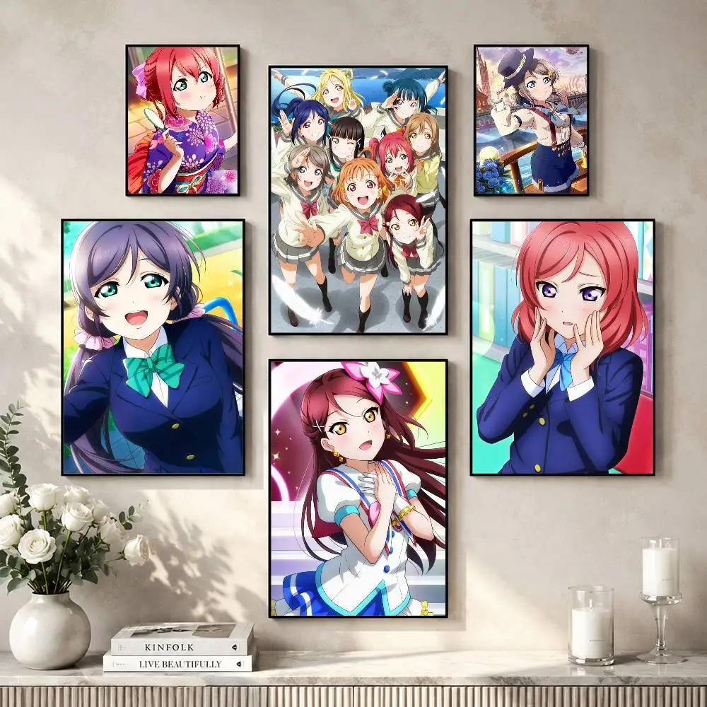 Love Live Animated Series Poster Versatile HD Waterproof Wall Art Self-Adhesive Decor for Any Space