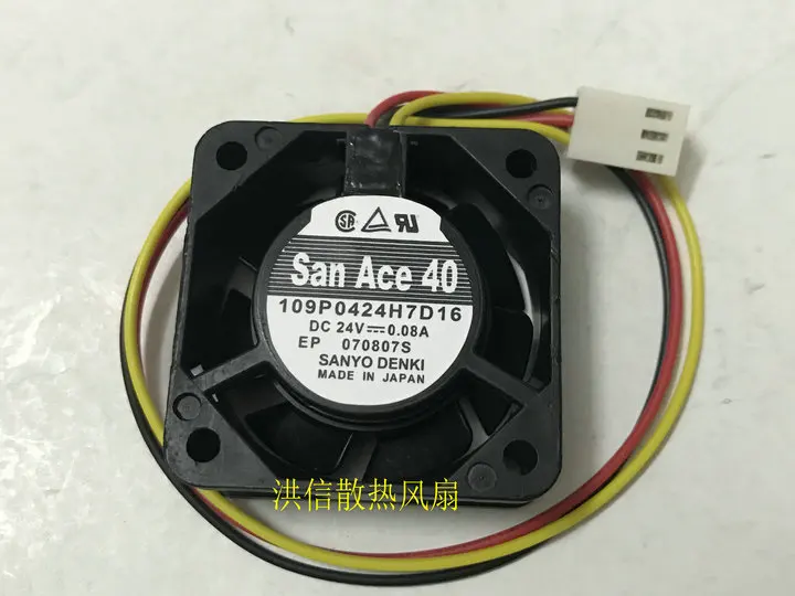 

Freight free original SANYO 109P0424H7D16 DC24V 0.08A 40 * 15MM axial flow cooling fan