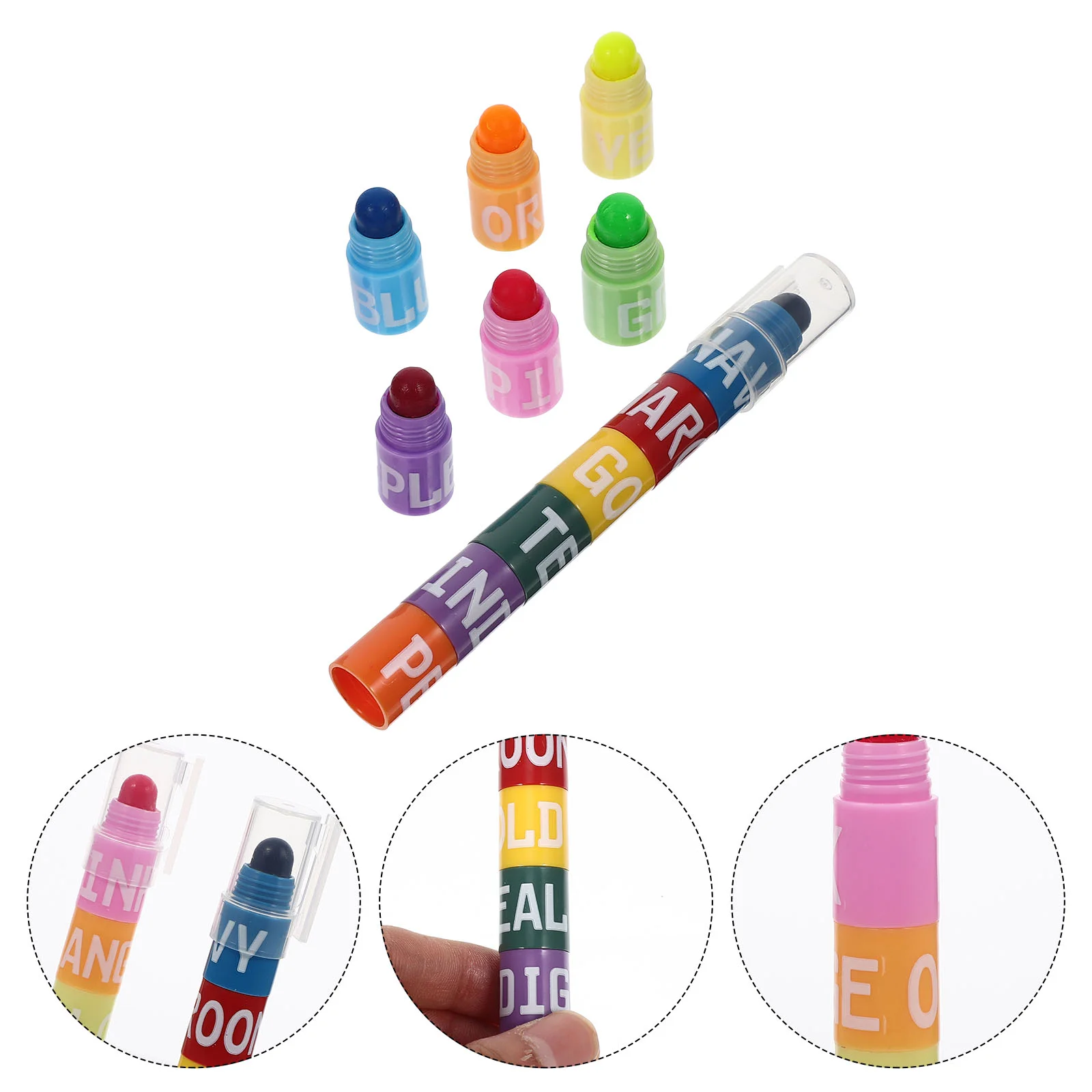 2 Sets Fluorescent Outline Pens Stitching Highlighter Highlighters for Students Solid Liquid Plastic