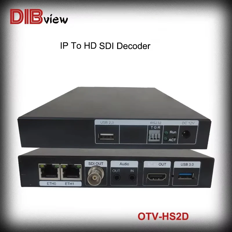 Dibview 2CH H.264 H.265 IPTV HD SDI Video Streaming Audio Decoder live facebook youtube