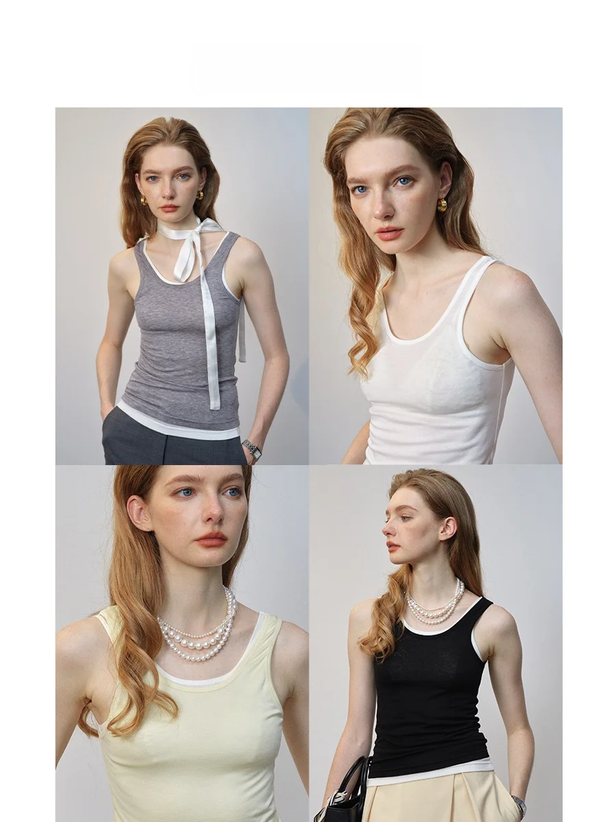 

Havehas Merino Wool Lyocell 50g Lightweight No Burden Elastic Vest Comfortable Breathable Women's Busin Casual Faion Vest