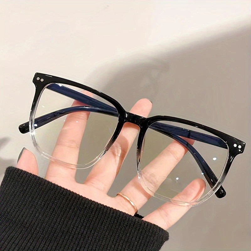 Universal Fashion Glasses Square-framed Glasses Fashionable Campus Style Clear Black Frame