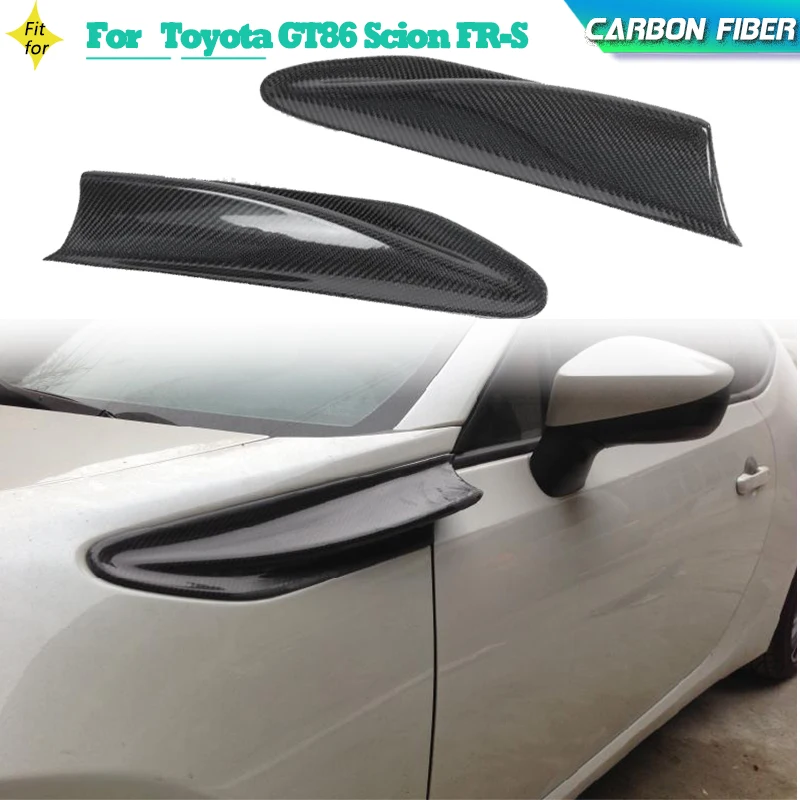 Carbon Fiber Car Front Side Fender Vent Trims for Toyota GT86 Scion FR-S 2012-2016 Racing Front Canards Side Air Vent Cover Fins