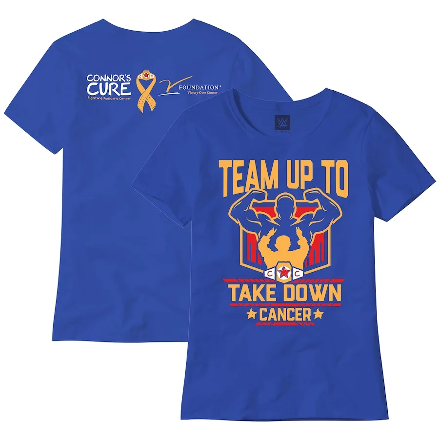 Women's BlueConnor's Cure Team Up To Take Down Cancer T-Shirt