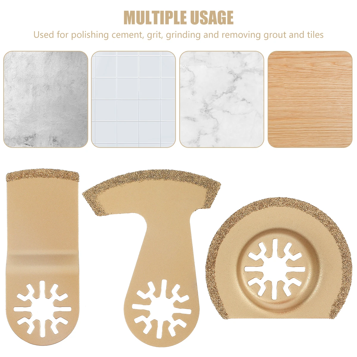 3pcs Carbide Oscillating Multi Tool Renovator Saw Set Swing Circular Blades Ceramic Tile Grout Removing Tools Oscillating Cutter