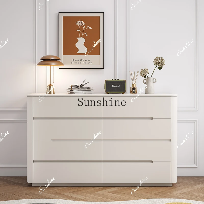 Solid wood eight-bucket light luxury minimalist bedside storage cabinet modern living room six-bucket drawer cabinet  FT