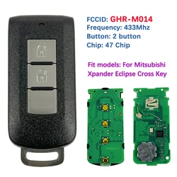 CN011018 Aftermarket 2 Button Smart Key Keyless Go Remote GHR-M014 434MHz 47 Chip For Mitsubishi Xpander Eclipse Cross 2018-2019