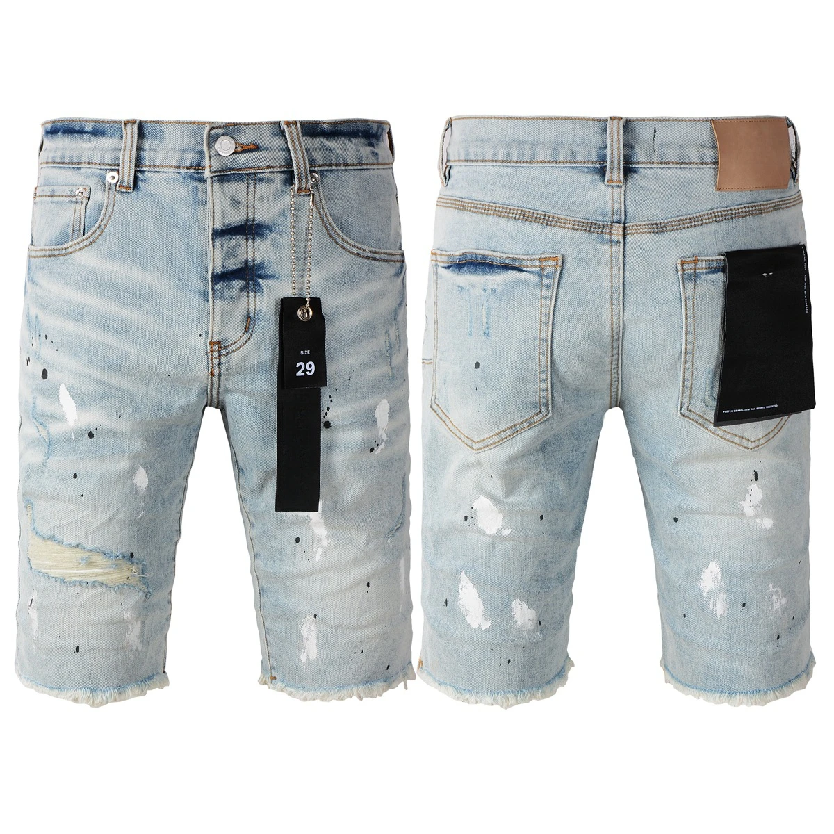 

Summer Daily Casual Purples Denim Shorts Men's Women's High Street Popular Solid Color Pants Personality Brands Jeans