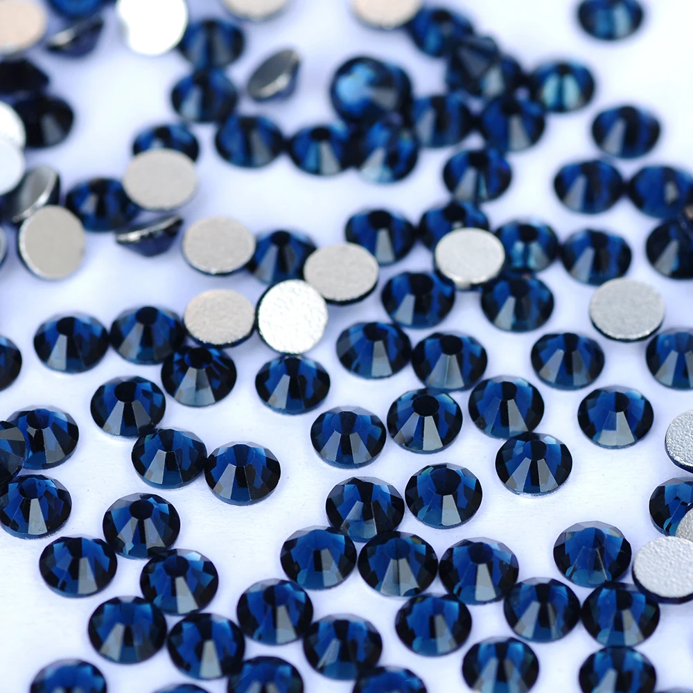 SS3-SS34 Montana Non Hot Fix Rhinestone Flatback Glass Crystal Glitter Strass Nail Rhinestones For Garment Manicure Glue On