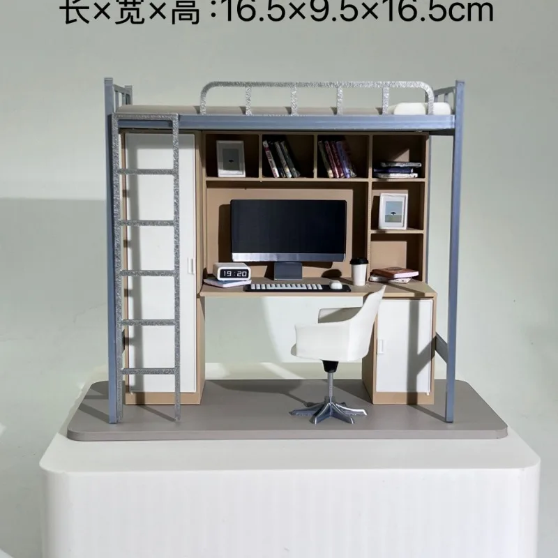 2025 New Plastic Original Miniature Furniture University Dormitory Bed Miniature Model  Multi functional Home Decoration